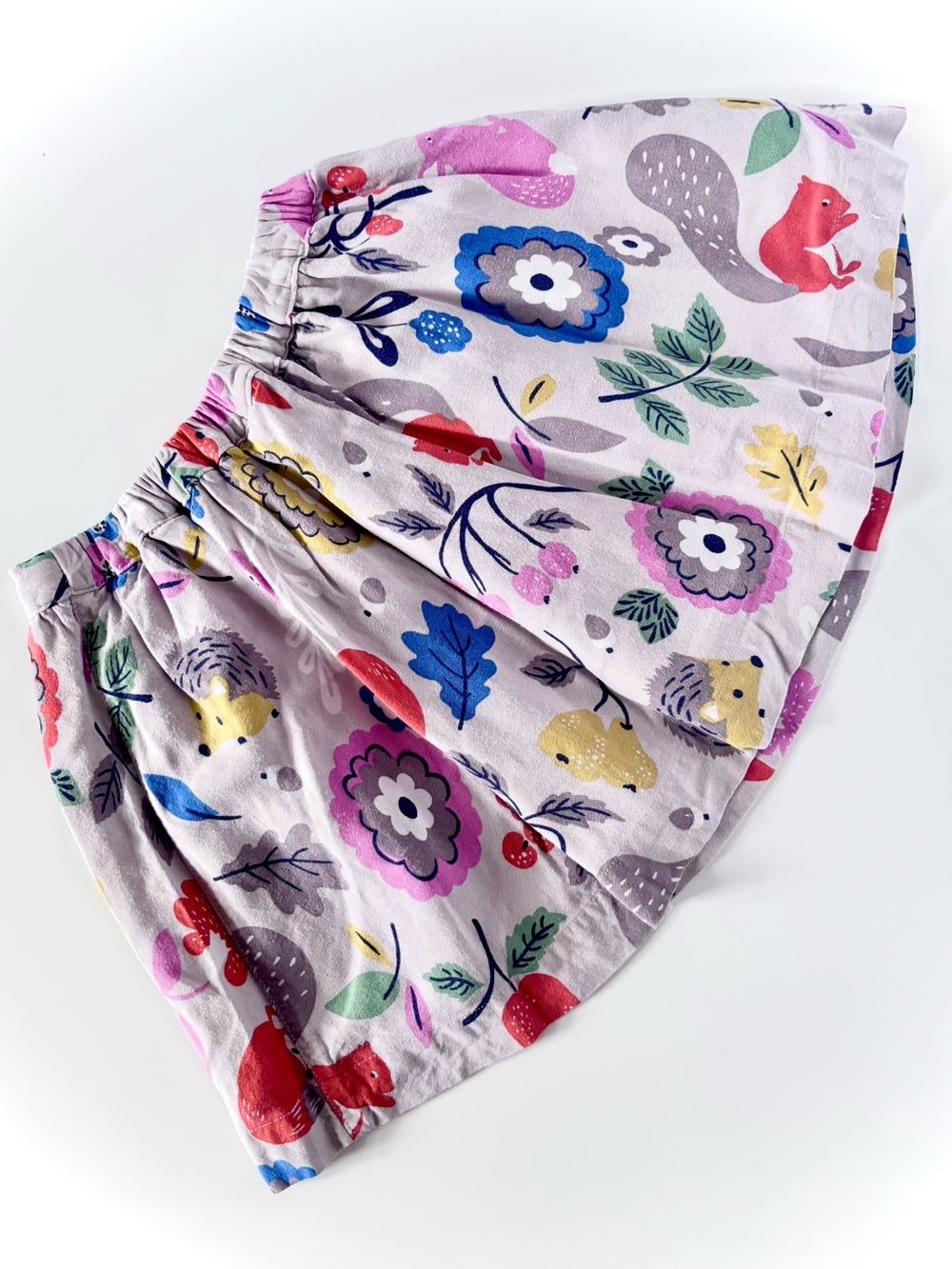 Mini Boden Girls Warm Gray Woodland Animals Skirt • EUC • Size 3–4 - Picture 3 of 7